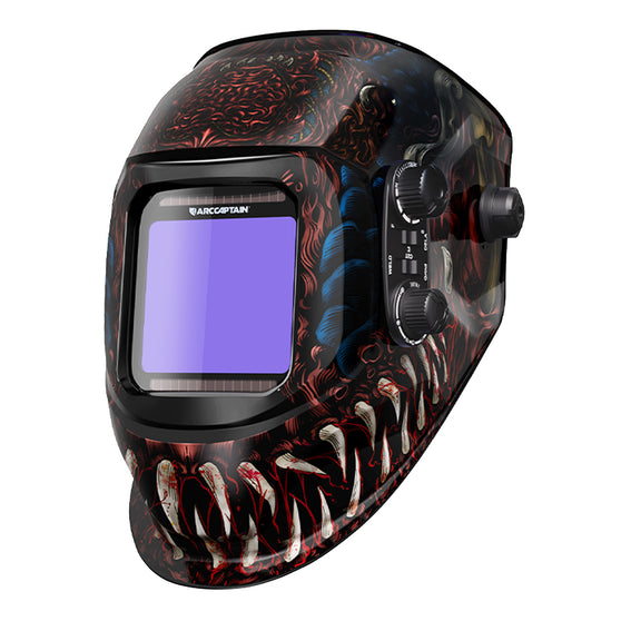ARCCAPTAIN Large View Auto-Darkening Alien Design Welding Helmet
