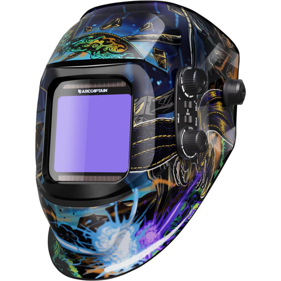 ARCCAPTAIN Large View Auto-Darkening Godzilla Design Welding Helmet