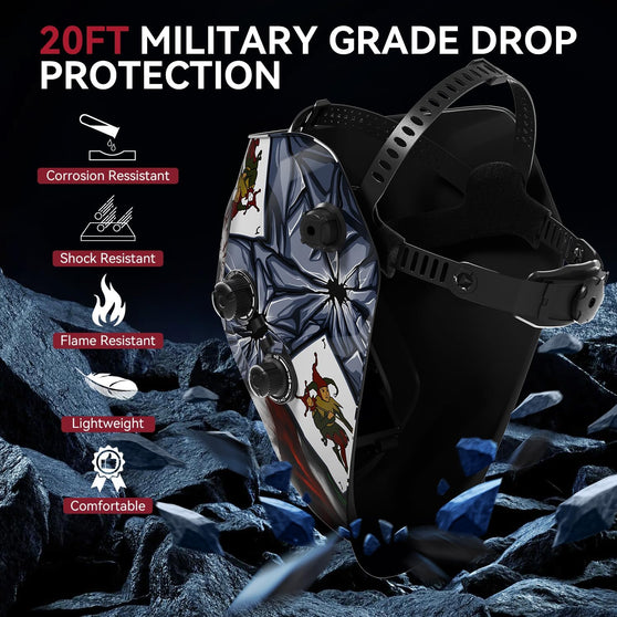 ARCCAPTAIN Large View Auto-Darkening Joker Design Welding Helmet