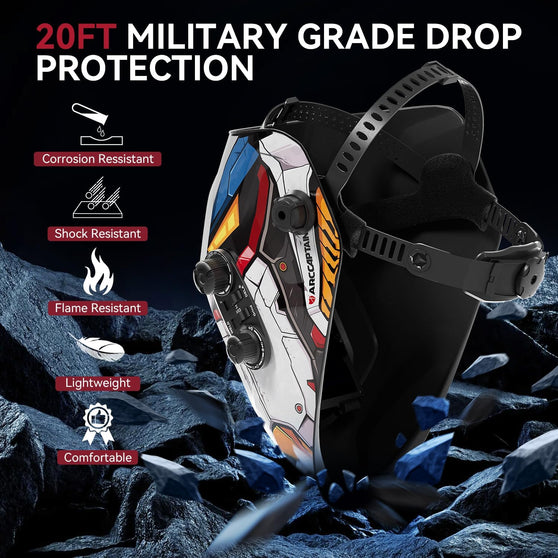 ARCCAPTAIN Large View Auto-Darkening metalwarrior Design Welding Helmet