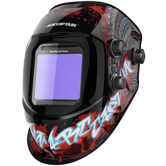 ARCCAPTAIN Large View Auto-Darkening Bloodshed Design Welding Helmet