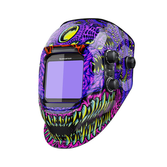 ARCCAPTAIN Large View Auto-Darkening Cthulhu Design Welding Helmet