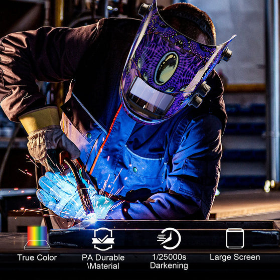 ARCCAPTAIN Large View Auto-Darkening Cthulhu Design Welding Helmet