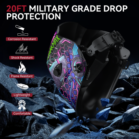 Arccaptain Cyberpunk Digital Auto-Darkening Welding Helmet with Sensitivity Control