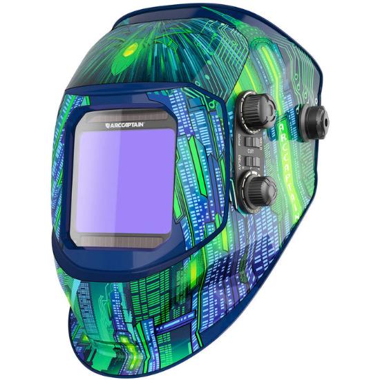 ARCCAPTAIN Large View Auto-Darkening Cyber Design Welding Helmet
