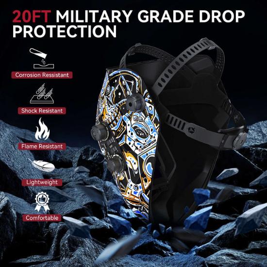 ARCCAPTAIN Large View Auto-Darkening Skeletontech Design Welding Helmet