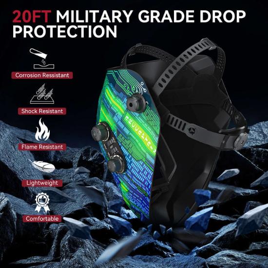 ARCCAPTAIN Large View Auto-Darkening Cyber Design Welding Helmet