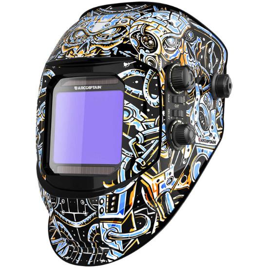 ARCCAPTAIN Large View Auto-Darkening Skeletontech Design Welding Helmet