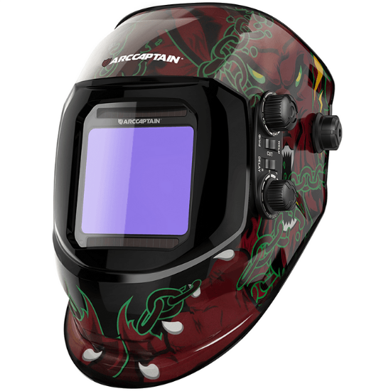ARCCAPTAIN Large View Auto-Darkening wolf Design Welding Helmet