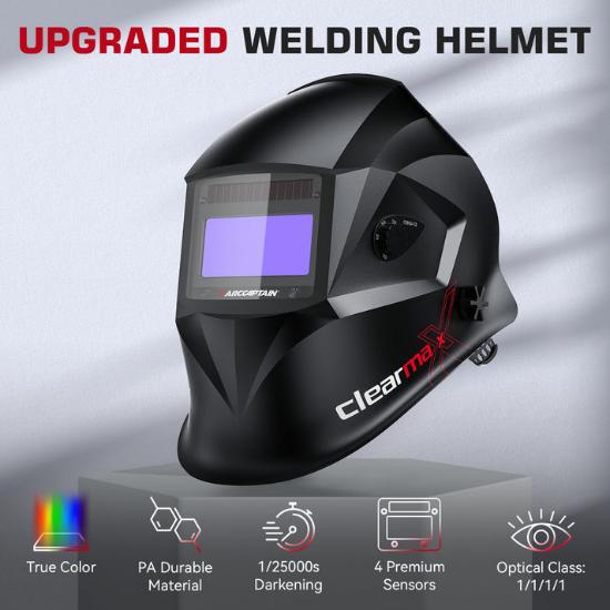 Arccaptain Black Digital Auto-Darkening Welding Helmet with Sensitivity Control