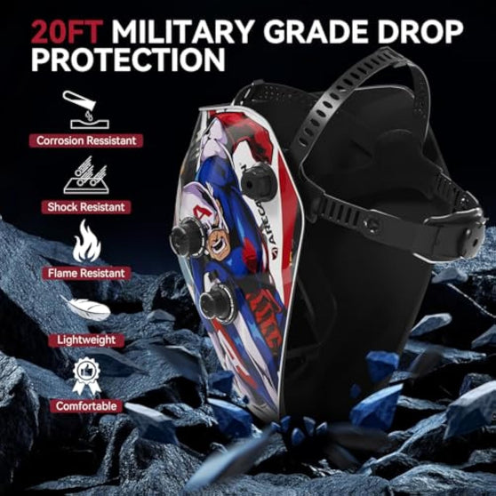 Arccaptain Large Wide Viewing Welding Helmet Captain Metal