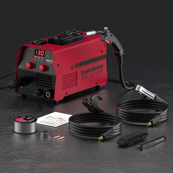 ARCCAPTAIN MIG130 FIT Welder 3-in-1 Welder Machine 110V Portable Gasless Welder Equipment