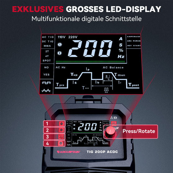 Arccaptain TIG200P ACDC EU  on Pulse TIG Aluminum Welder|Wholesale Welding machie