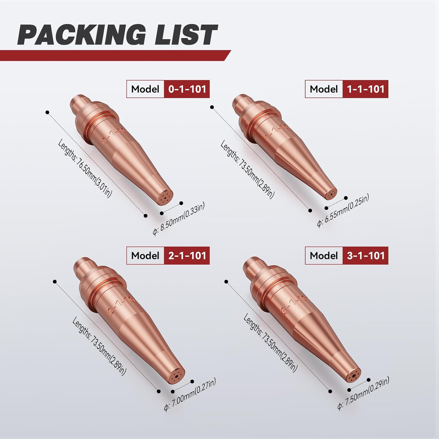 Cut Torch Tips ARCCAPTAIN 1-101/3-101 Series Acetylene Cutting Torch Tips Size 0-3 He ...