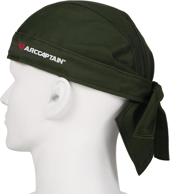 ARCCAPTAIN 2PC Welding Doo Rag Welding Cap Protective Welders Cap Olive-green