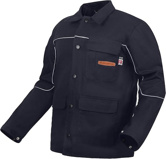 ARCCAPTAIN S Size Welding Jacket Navy Blue 11oz Flame Resistant (FR) Cotton Welding Jackets