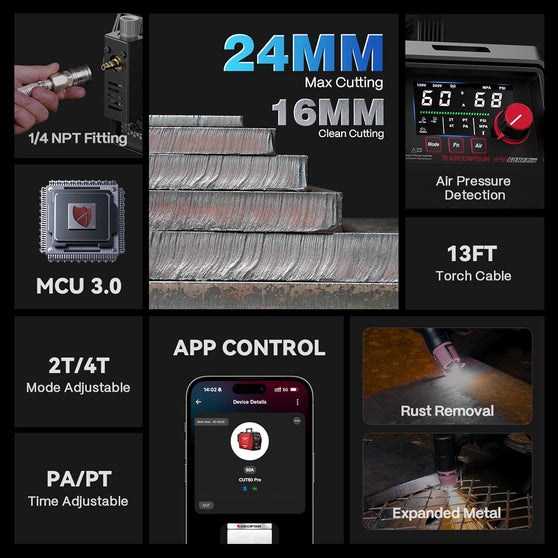 ARCCAPTAIN CUT60PRO HF Plasma Cutter APP Control  120/240V Plasma Cutter Machine