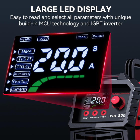 Arccaptain TIG 200 DC TIG/ Stick Inverter Welder | Wholesale supply