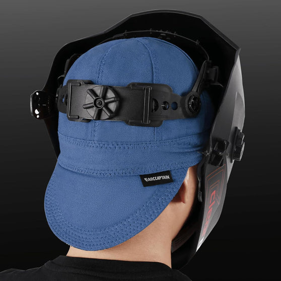 ARCCAPTAIN Reversible Welding Cap with Elastic Retractable Band 10 oz Fireproof Cotton Comforts Blue