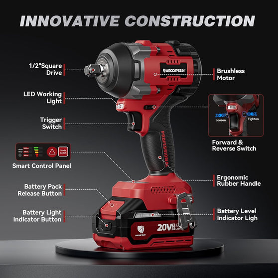 1350N.M Brushless Lithium Battery Power Impact Wrenches
