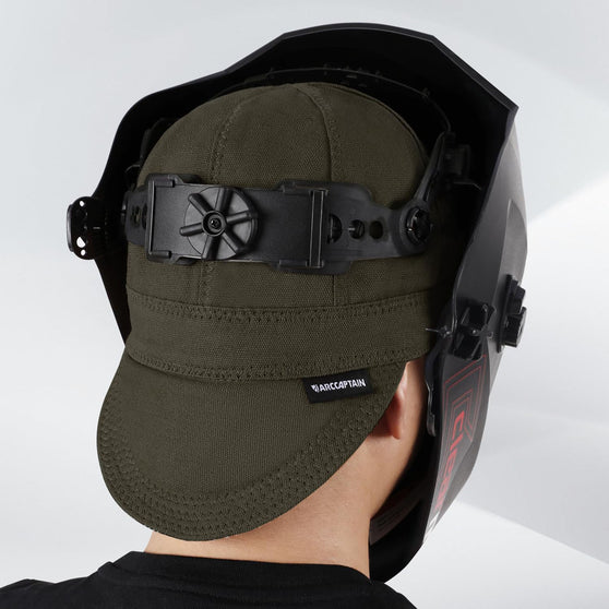 ARCCAPTAIN Reversible Welding Cap 8 Panel Protective Welders Cap Brownish Green