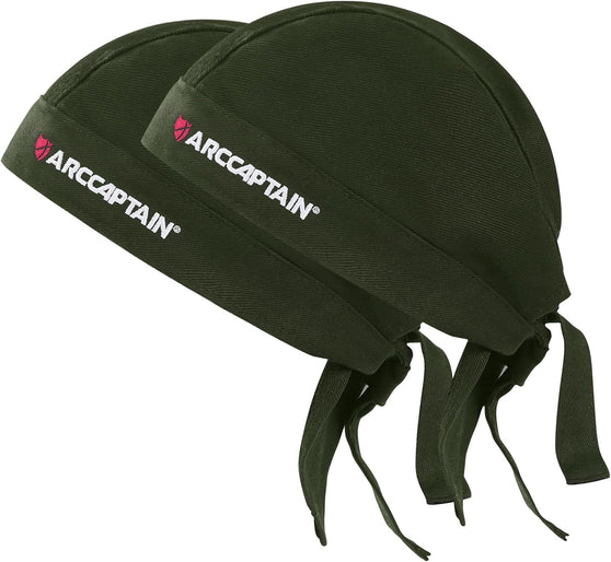 ARCCAPTAIN 2PC Welding Doo Rag Welding Cap Protective Welders Cap Olive-green