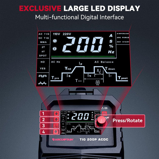 Arccaptain TIG200P AC/DC Multi Process Aluminum TIG Welder | Wholesale Welding machie