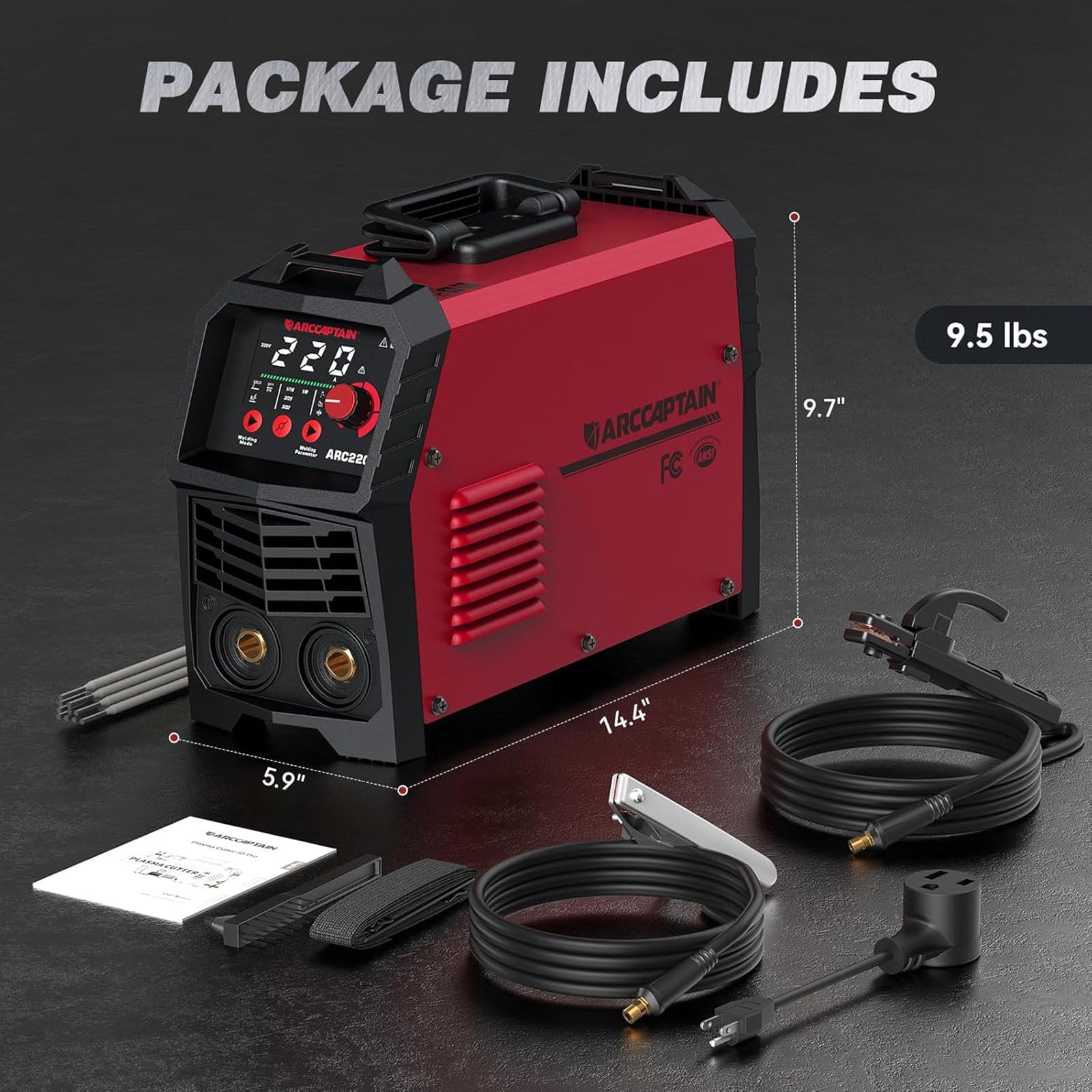 Captain Rods Electric ARCCAPTAIN ARC220 220A 10PCS Rods Stick Welder ARC/Lift TIG Welding Ma ...