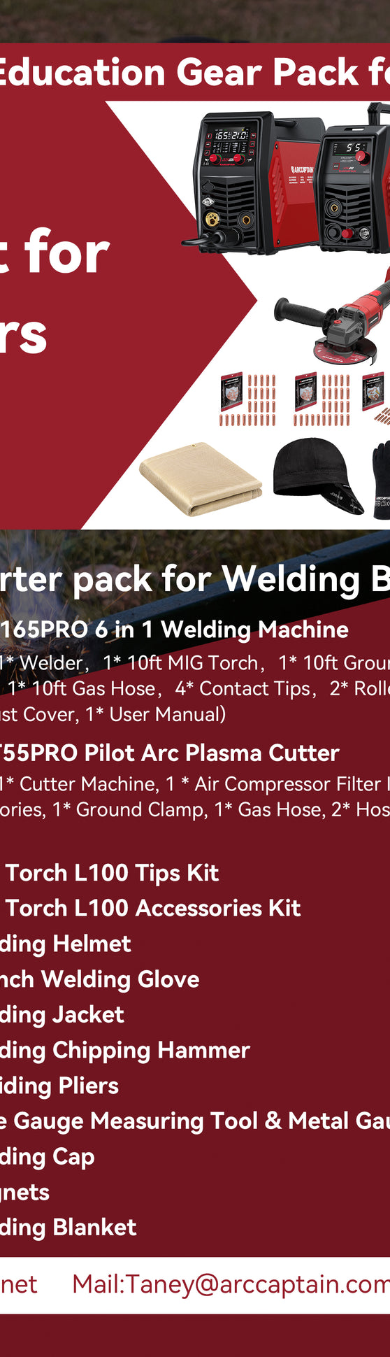Arccaptain Welding Education Gear Special Discount for Educational Pack for Beginners