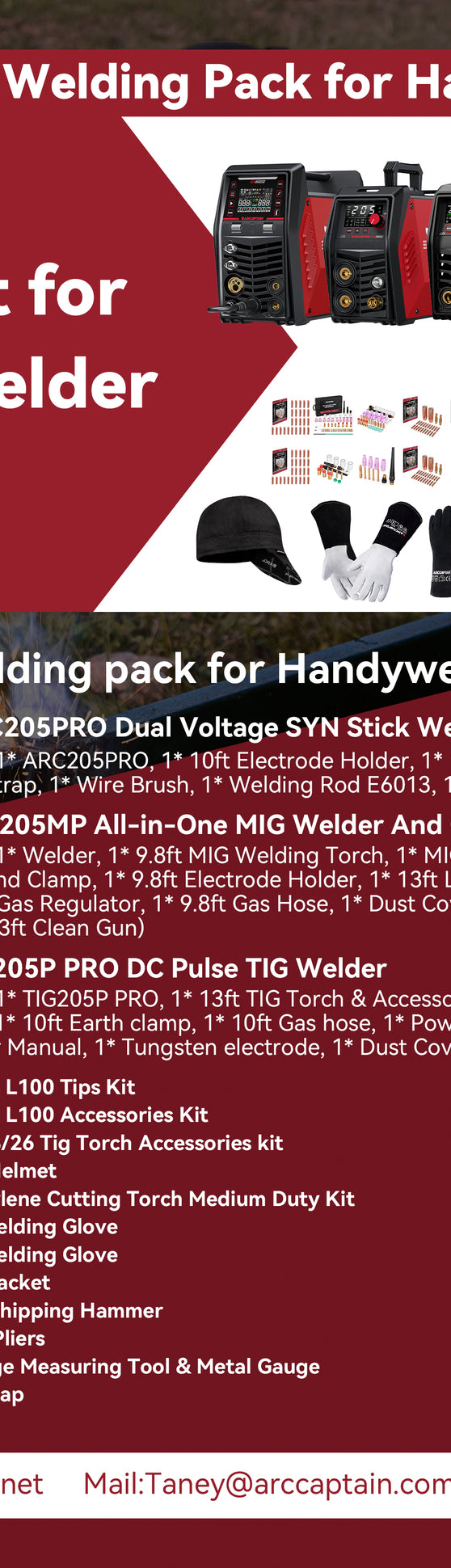 Arccaptain Welding Pack Special Discount for Welding Pack for Handywelder