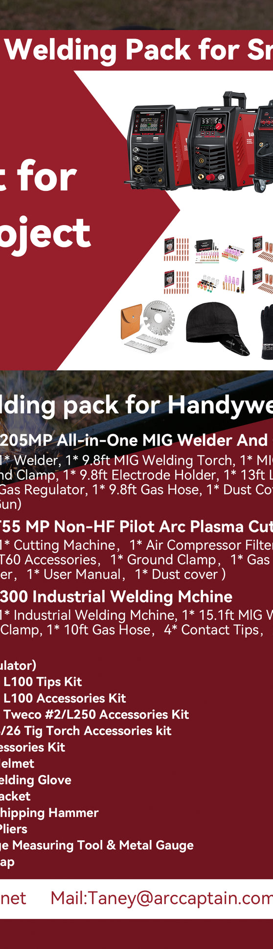 Arccaptain Welding Pack Special Discount for Welding Pack for Small Project