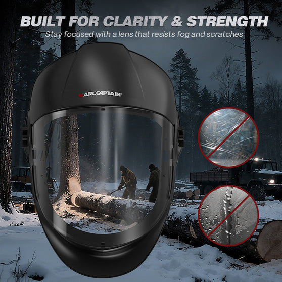 Arccaptain Clear Full Face Shield for Grinding and Cutting Work