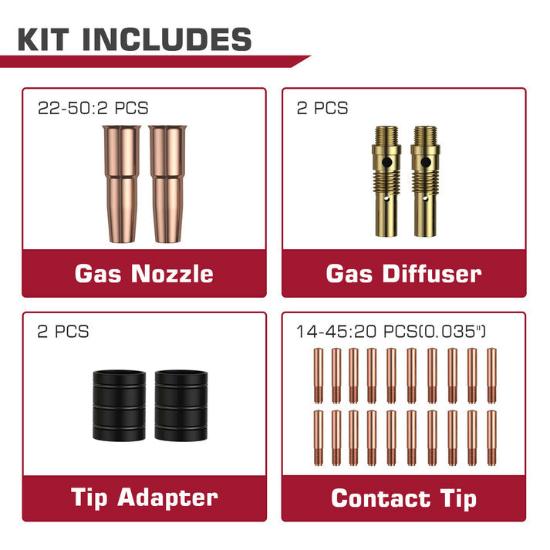 TWECO #2 MIG -Waffen -Teile MIG -Schweißwaffen -Accessoire -Kit