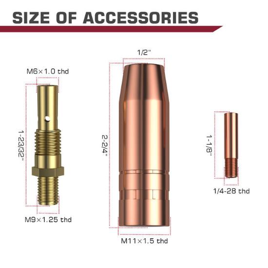 Lincoln Magnum 100L Schweißer Teil MIG -Schweißpistole Verbrauchsmaterial Kit