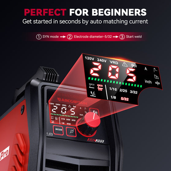 Arccaptain ARC205PRO Wholesale on MMA Inventer Welding Machine  FCC Licenses Dual Voltage