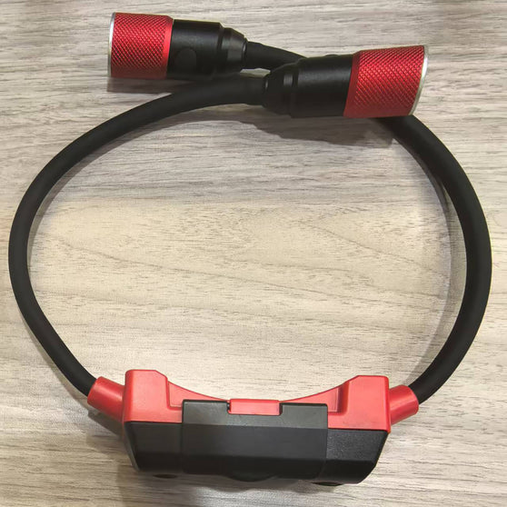 Hose-mounted work light black and red