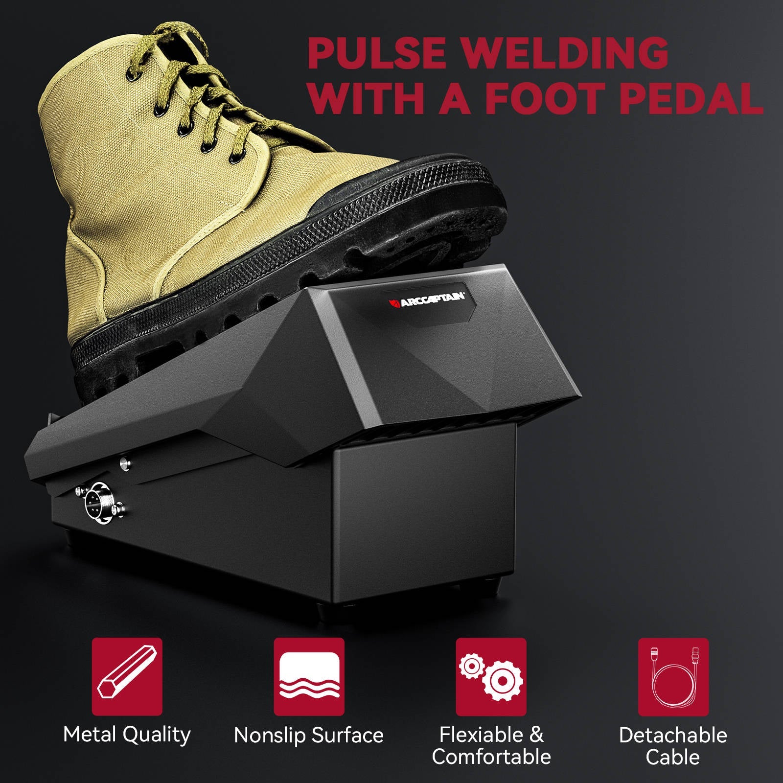 tig welding with foot pedal ARCCAPTAIN TIG Foot Pedal – Remote Amp Control for TIG Welder