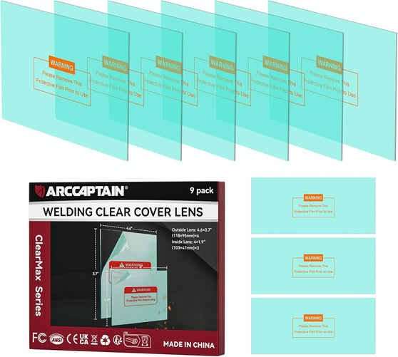 ARCCAPTAIN Normal Viewing Screen Outer Replacement Lens and Inner Replacement Lens for Welding Helmets