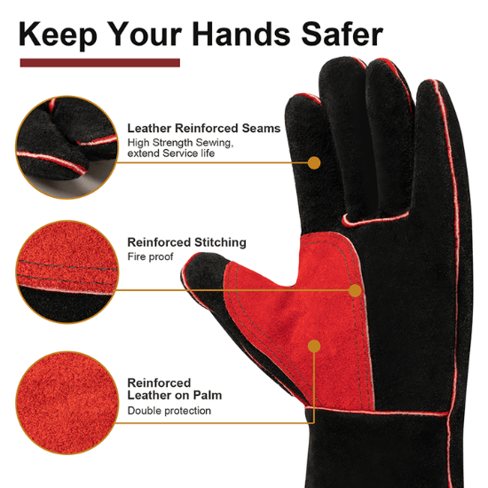 Arccaptain 16 Inch 932℉ Heat Resistant MIG Welding Gloves – Wholesale Safety Gear