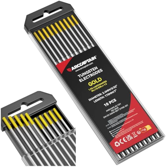 ARCCAPTAIN TIG Welding Tungsten Electrode 10-Pack 3/32